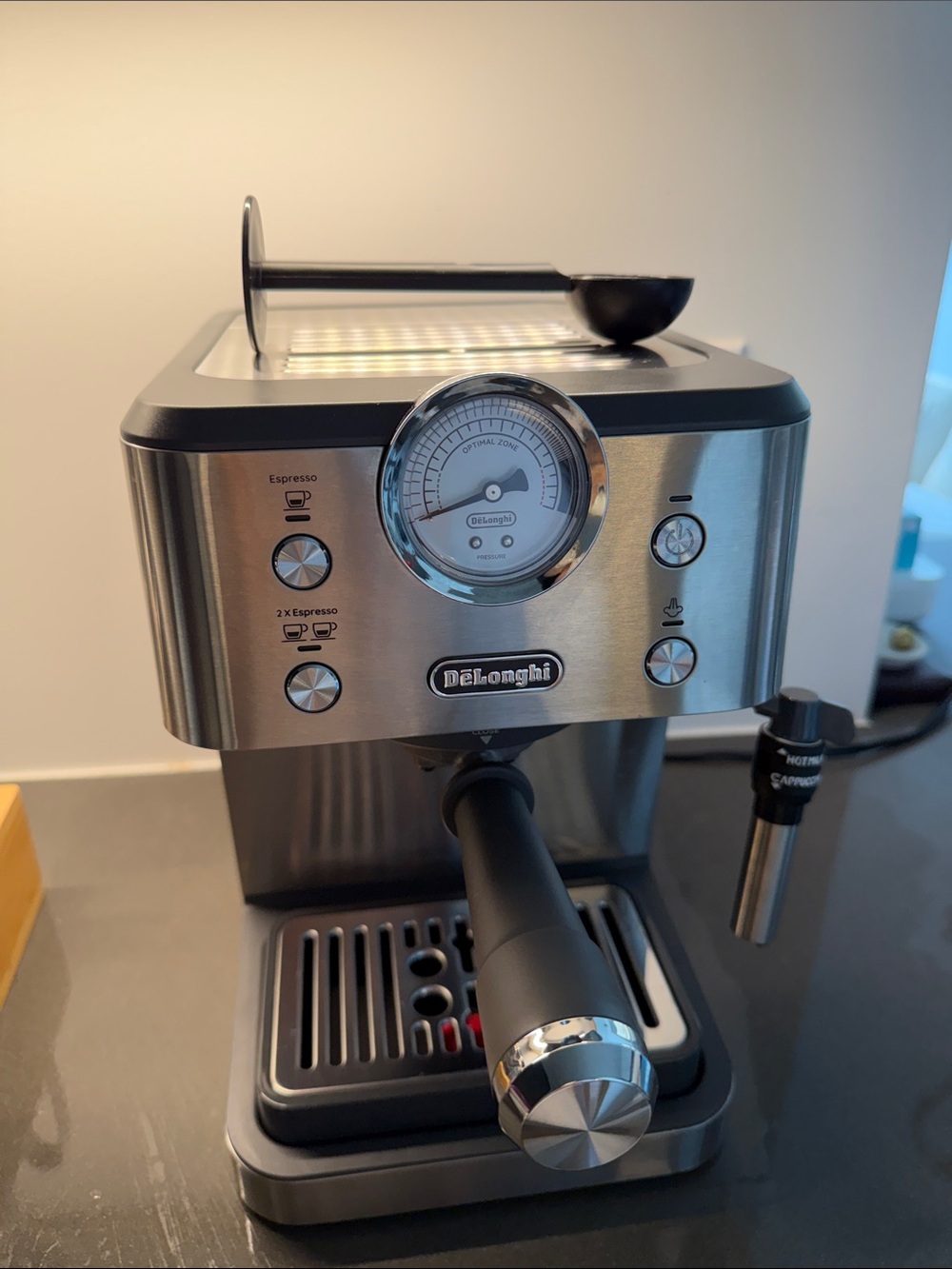 De'Longhi EM450 Stainless Steel Espresso Machine - Brushed Silver